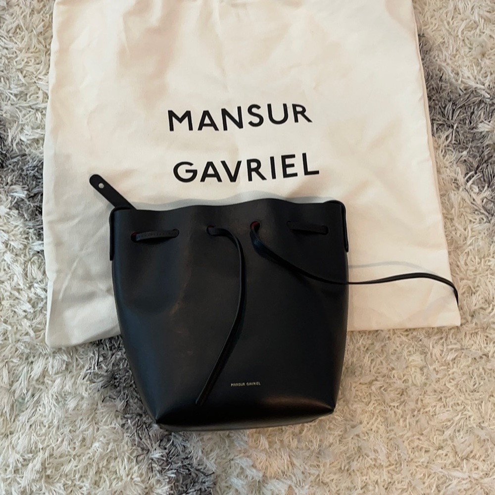Mansur Gabriel Mini Drawstring Bucket Bag